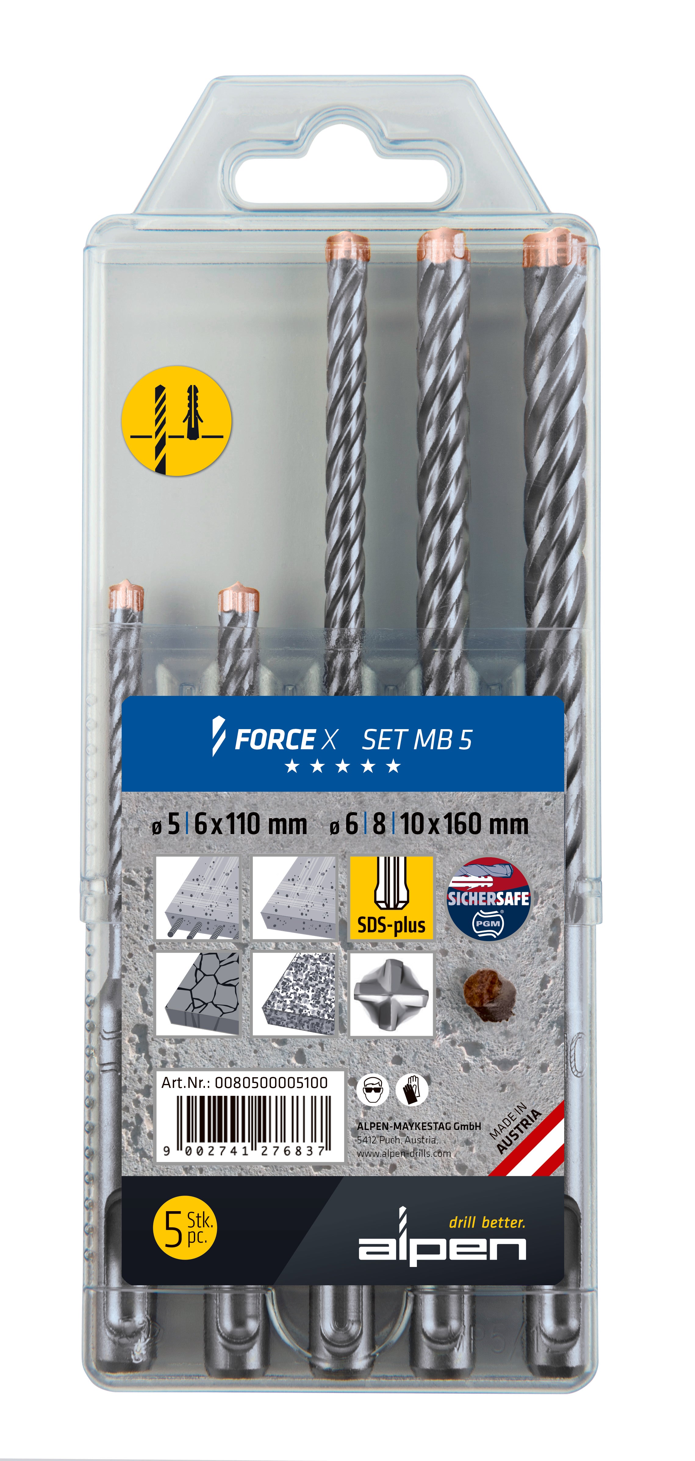Satz SDS+ FORCE X MB 5 (805+815)