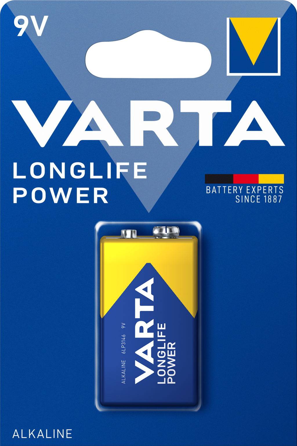 9 V-Block-Batterie Longlife Power 6LR61