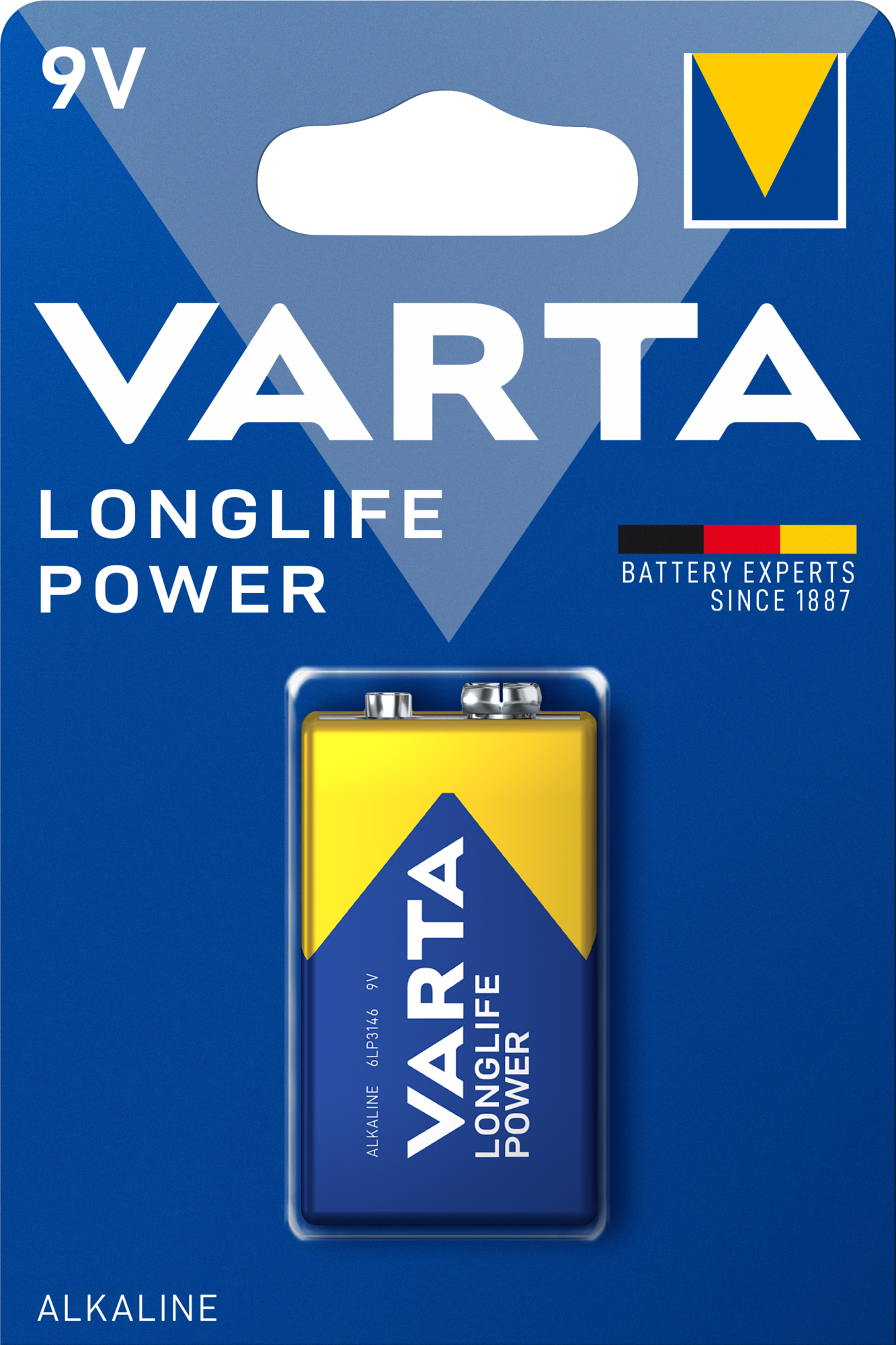 9 V-Block-Batterie Longlife Power 6LR61