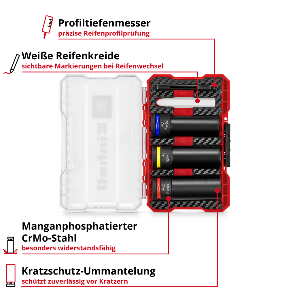 KFZ-Impact-Stecknuss-Set mit Kratzschutz, 5-tlg.