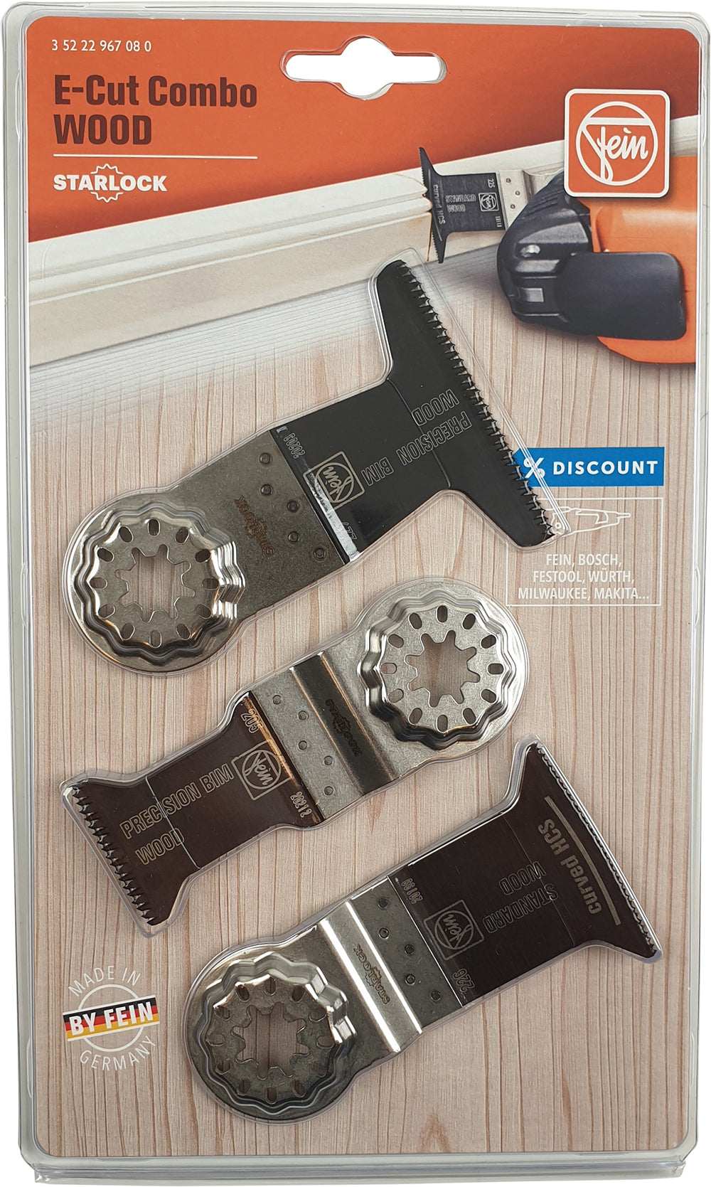 Zubehör-Set 3-tlg. E-Cut Combo Starlock Wood
