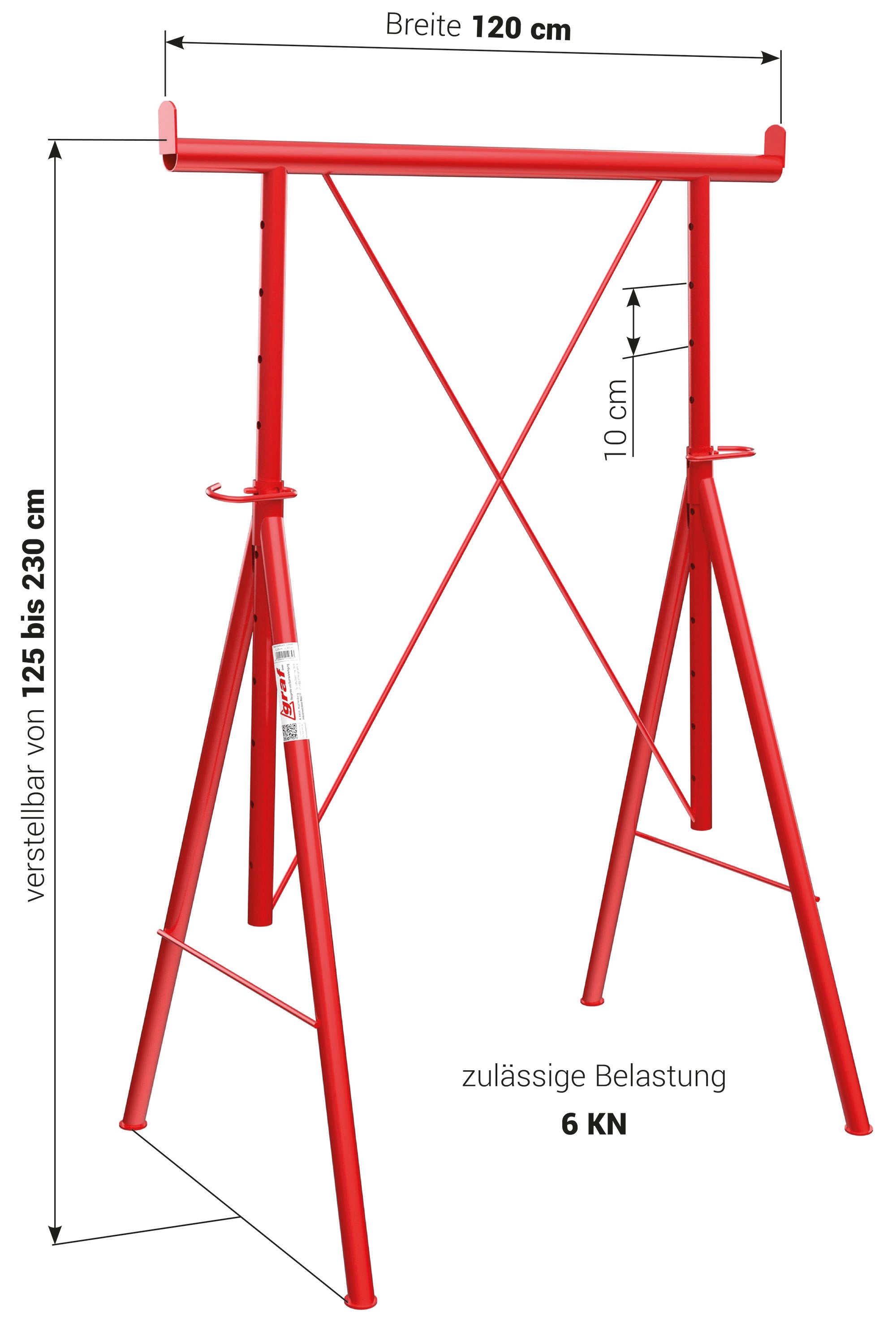 Gerüstbock 1,25 - 2,30 m