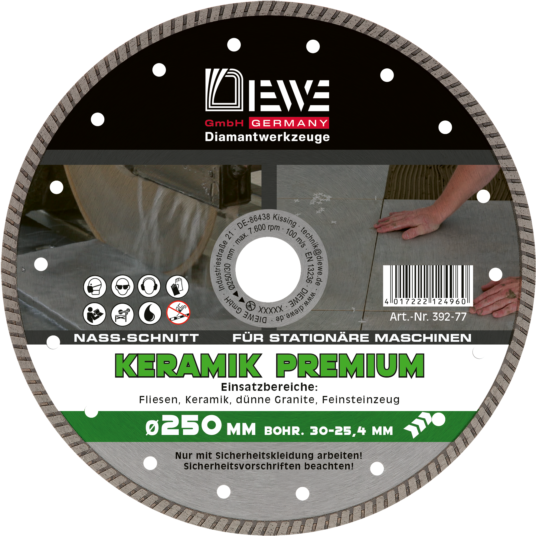 Diamanttrennscheibe KERAMIK Turbo Fine 250