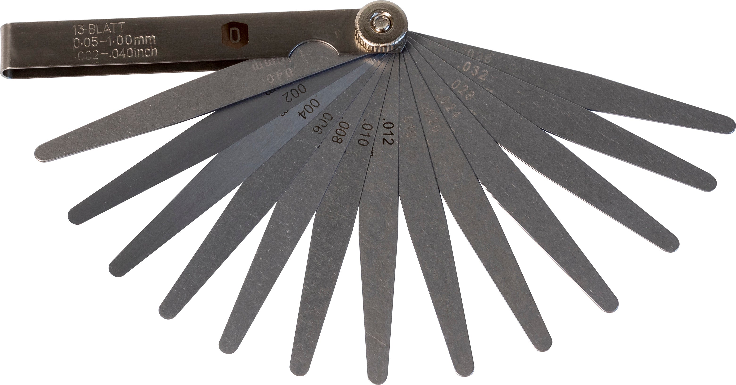 Fühlerlehre poliert, 13 Blatt, 100 mm