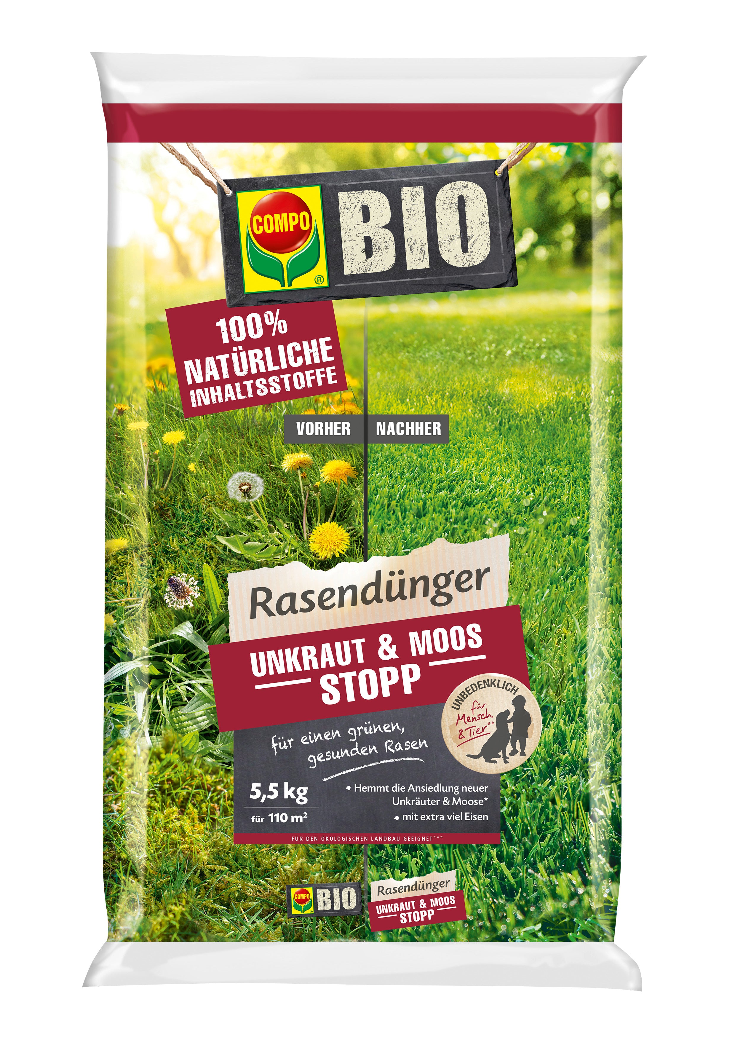 BIO Rasendünger Unkraut & Moos Stopp 10kg