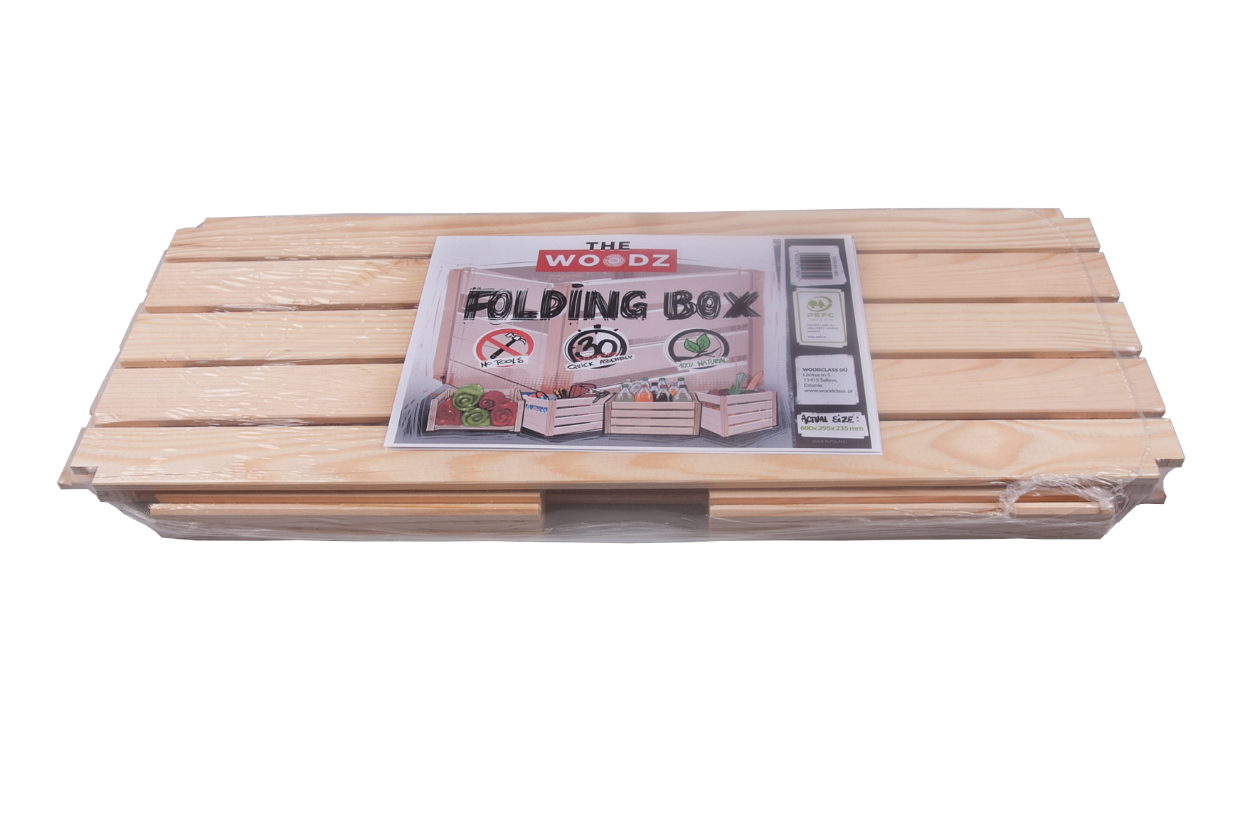Holzkiste mit Steckmontage  690x295x235