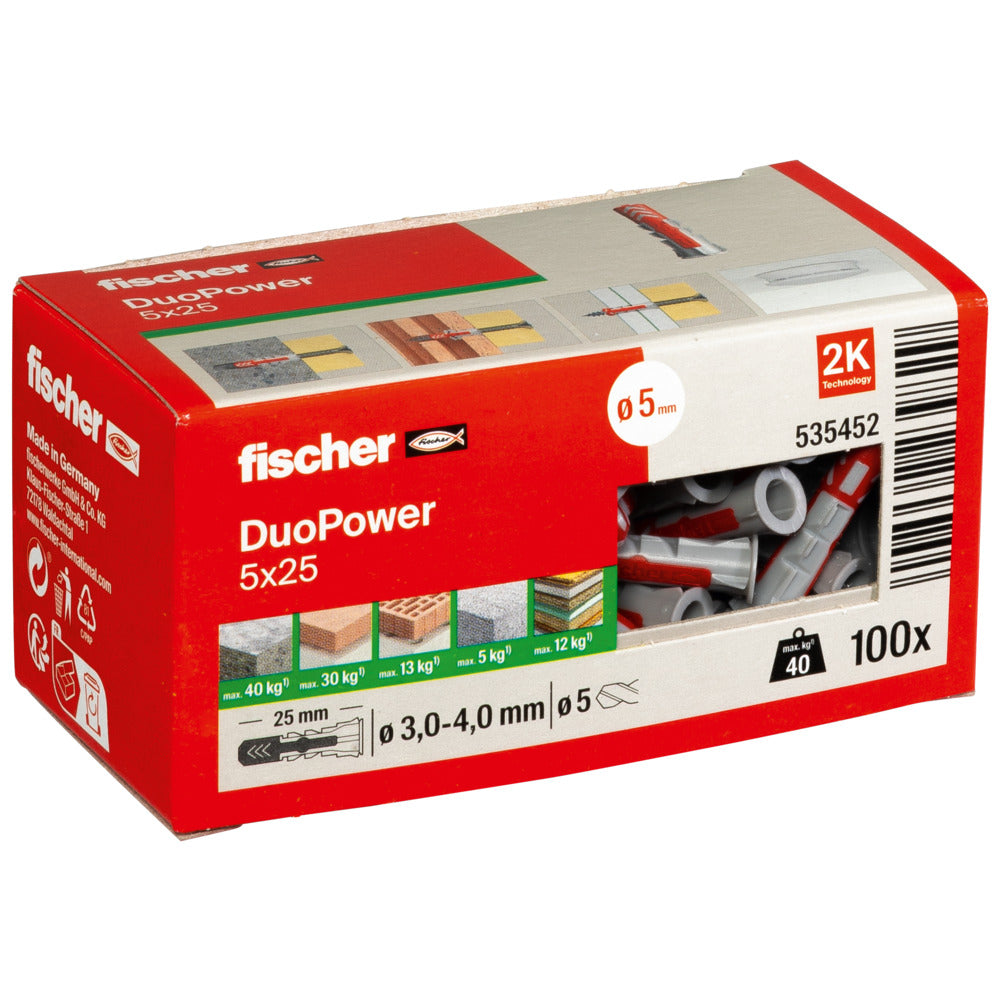 100 Dübel Duopower 5 x 25 mm