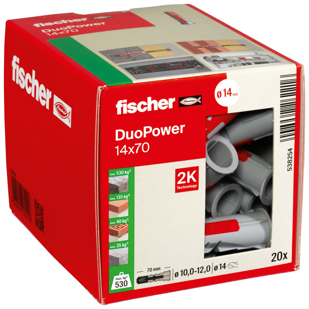 20 Dübel Duopower 14 x 70 mm