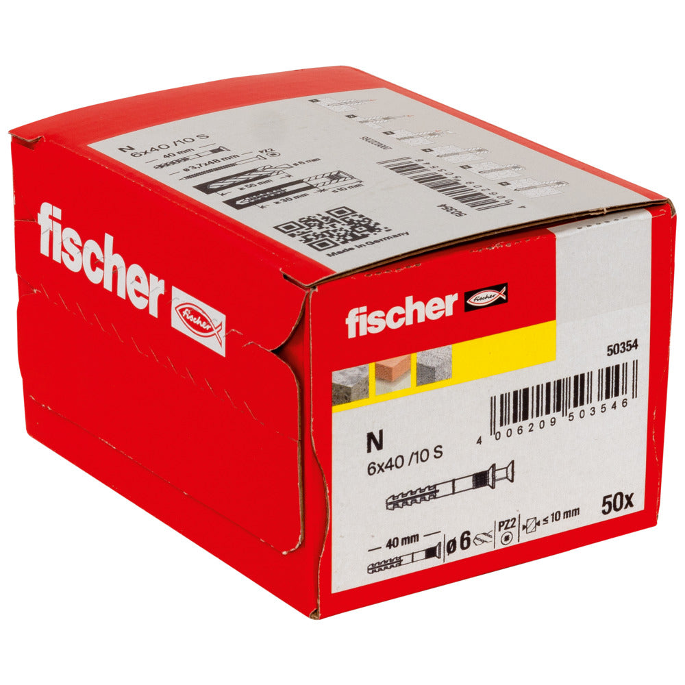 50 Nageldübel 6 x 40 mm