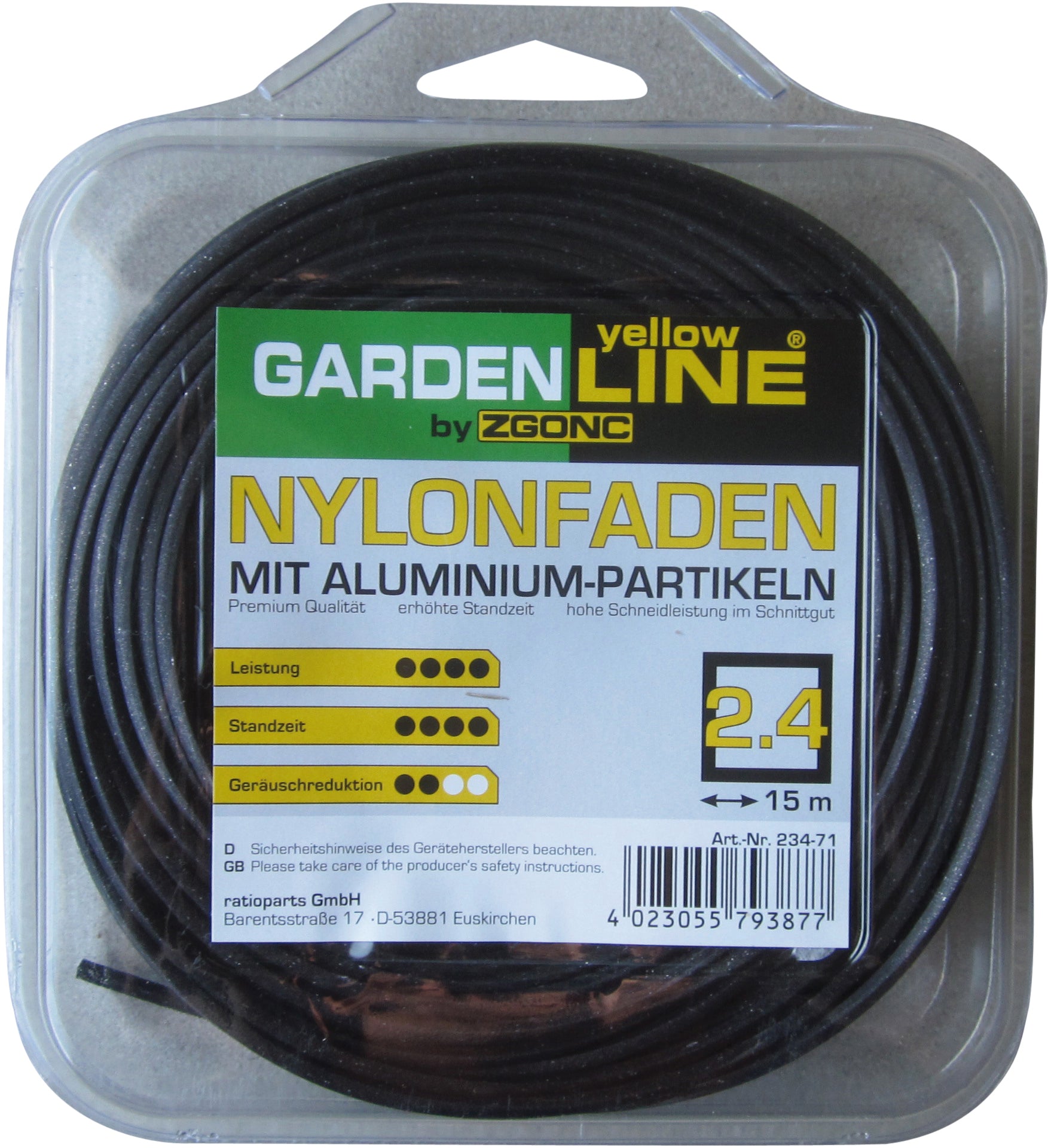 Trimmerfaden 15 m 2,4 mm Ø