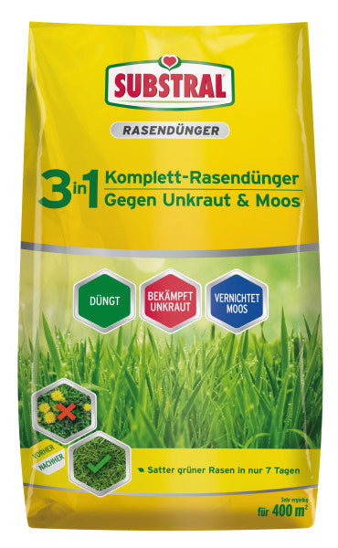 3 in 1-Komplett-Rasendünger 14 kg