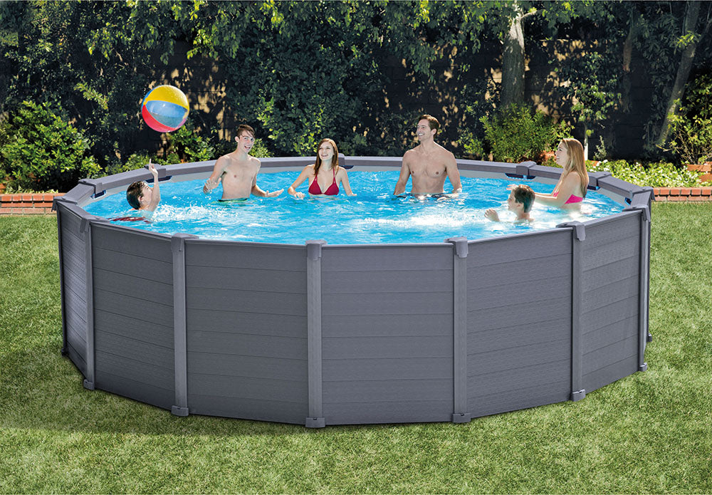 Stahlrahmen-Pool-Set Graphit 478 x 124 cm