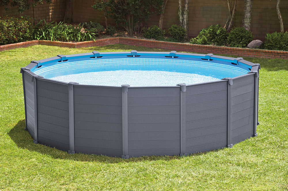 Stahlrahmen-Pool-Set Graphit 478 x 124 cm