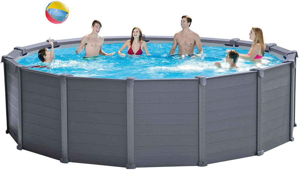 Stahlrahmen-Pool-Set Graphit 478 x 124 cm