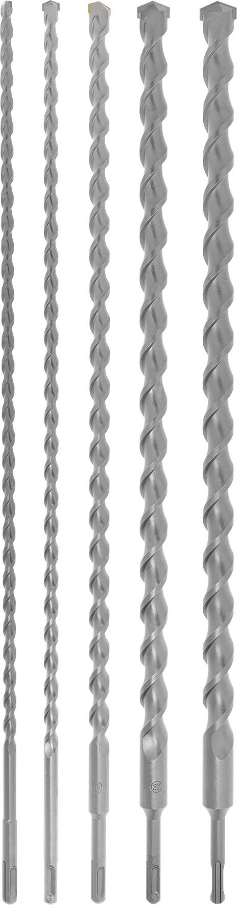 HB2 SDS Plus Hammerbohrer, 600/540 mm, 5-tlg. ø 10 / 12 / 16 / 22 / 25 mm