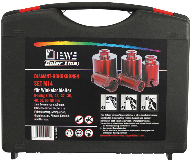 Diamant-Bohrkronen-Set Colour Line M14 8-tlg.