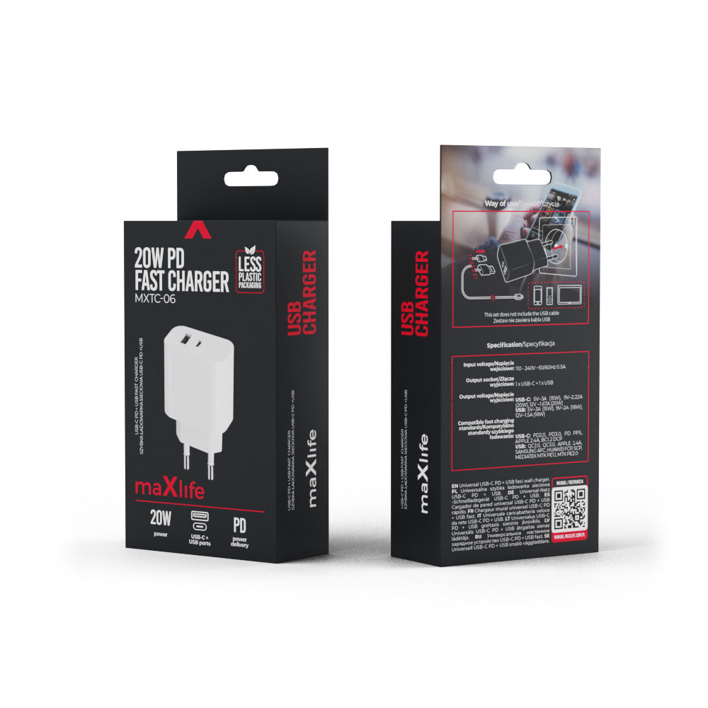 20W PD Wandlader mit USB-C und USB-A Schnittstelle