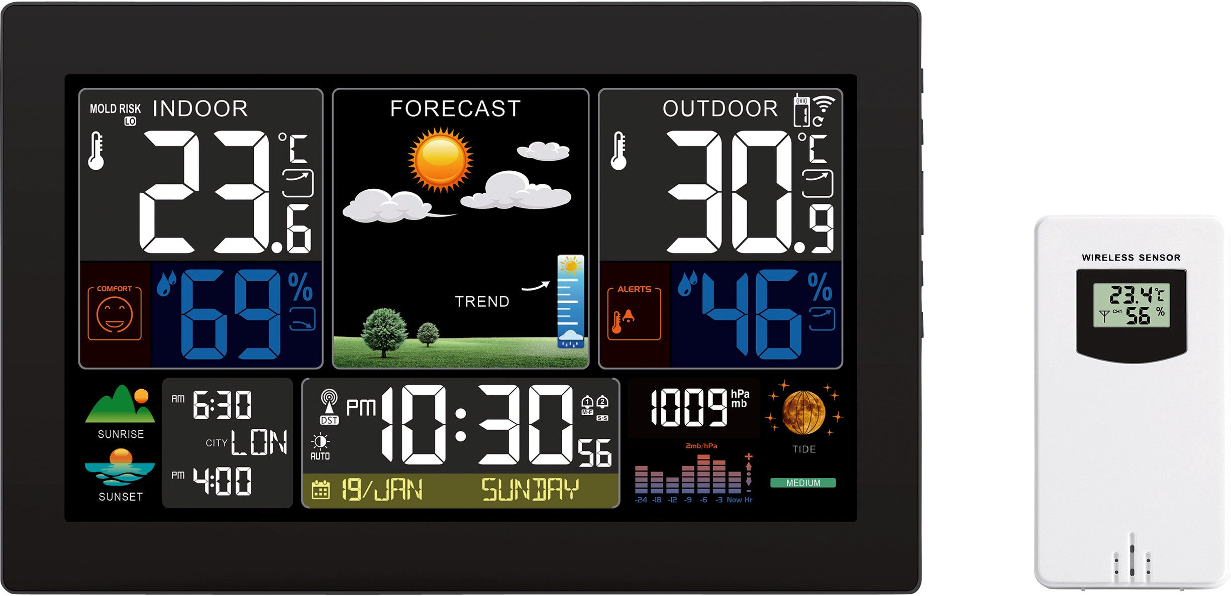 XL-Wetterstation mit Farbdisplay