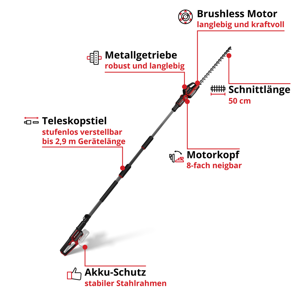 Akku-Teleskop-Heckenschere GP-HH 18/50 Li T BL-Solo