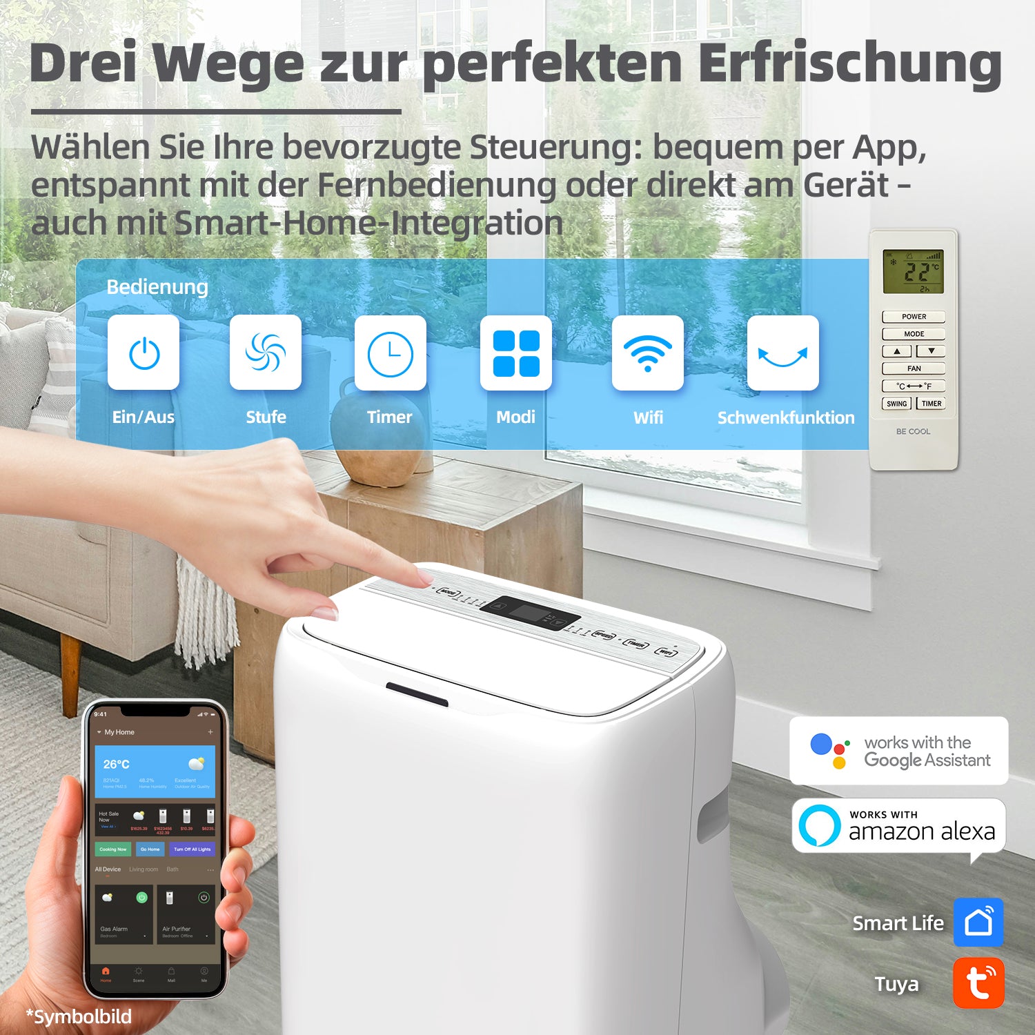 Klimagerät 16.000 BTU mit Heizfunktion und WIFI