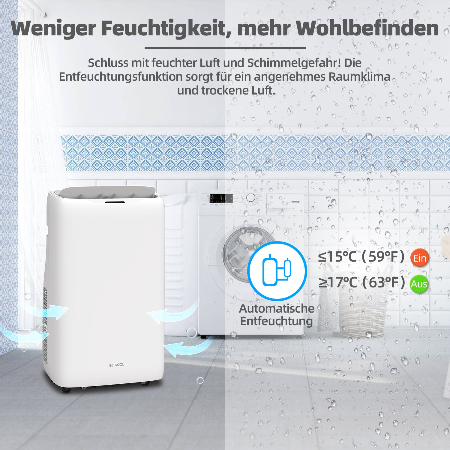 Klimagerät 16.000 BTU mit Heizfunktion und WIFI