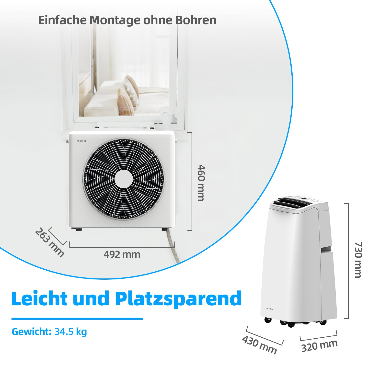 Mobile Split-Klimaanlage 12.000 BTU