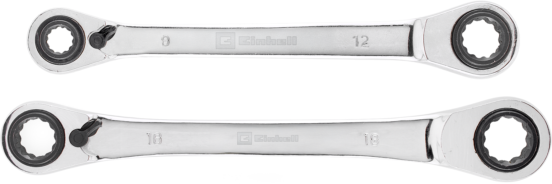 Doppel-Ratschenringschlüssel-Set, 4 in 1, 2-tlg.