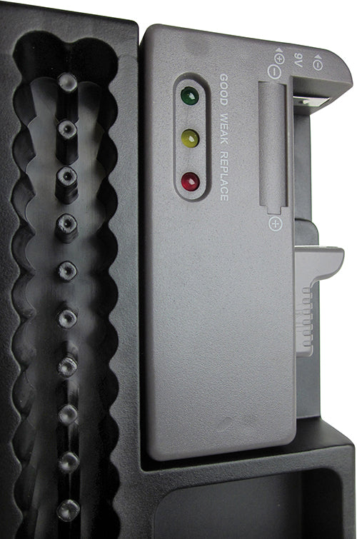 2-in-1-Batterie-Organizer & Tester