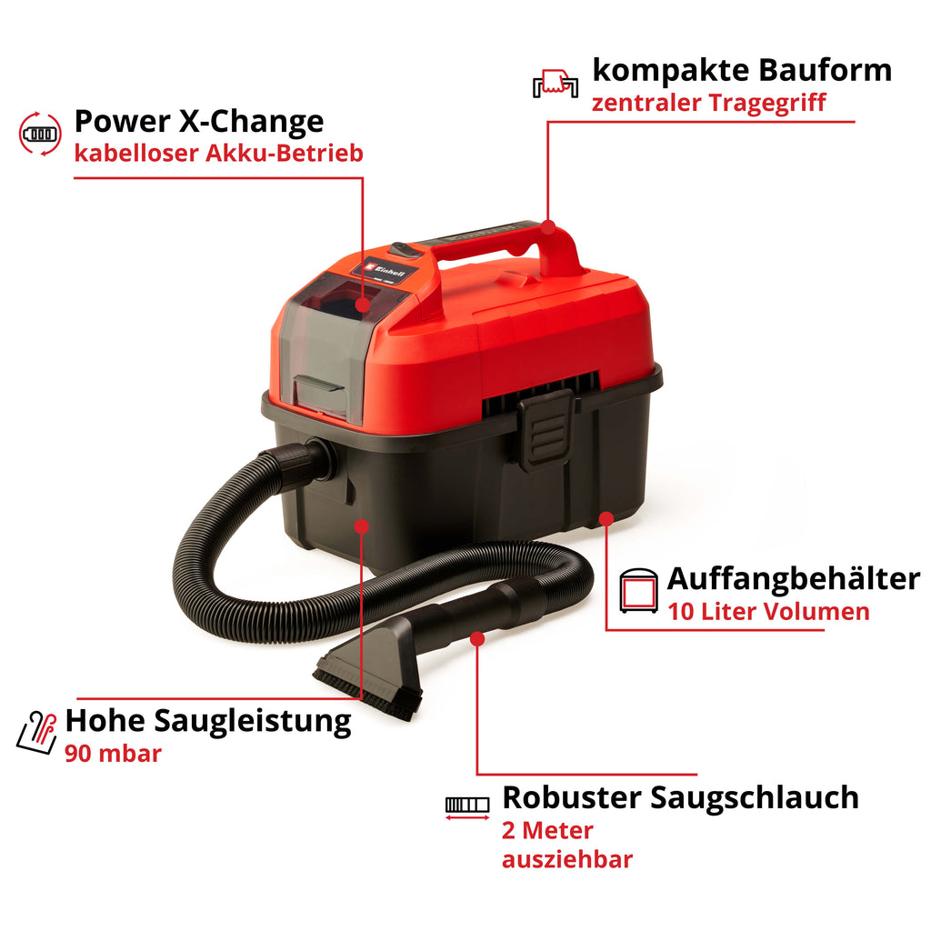 Akku-Nass- und Trockensauger TE-VC 18/10 Li Solo, Power X-Change