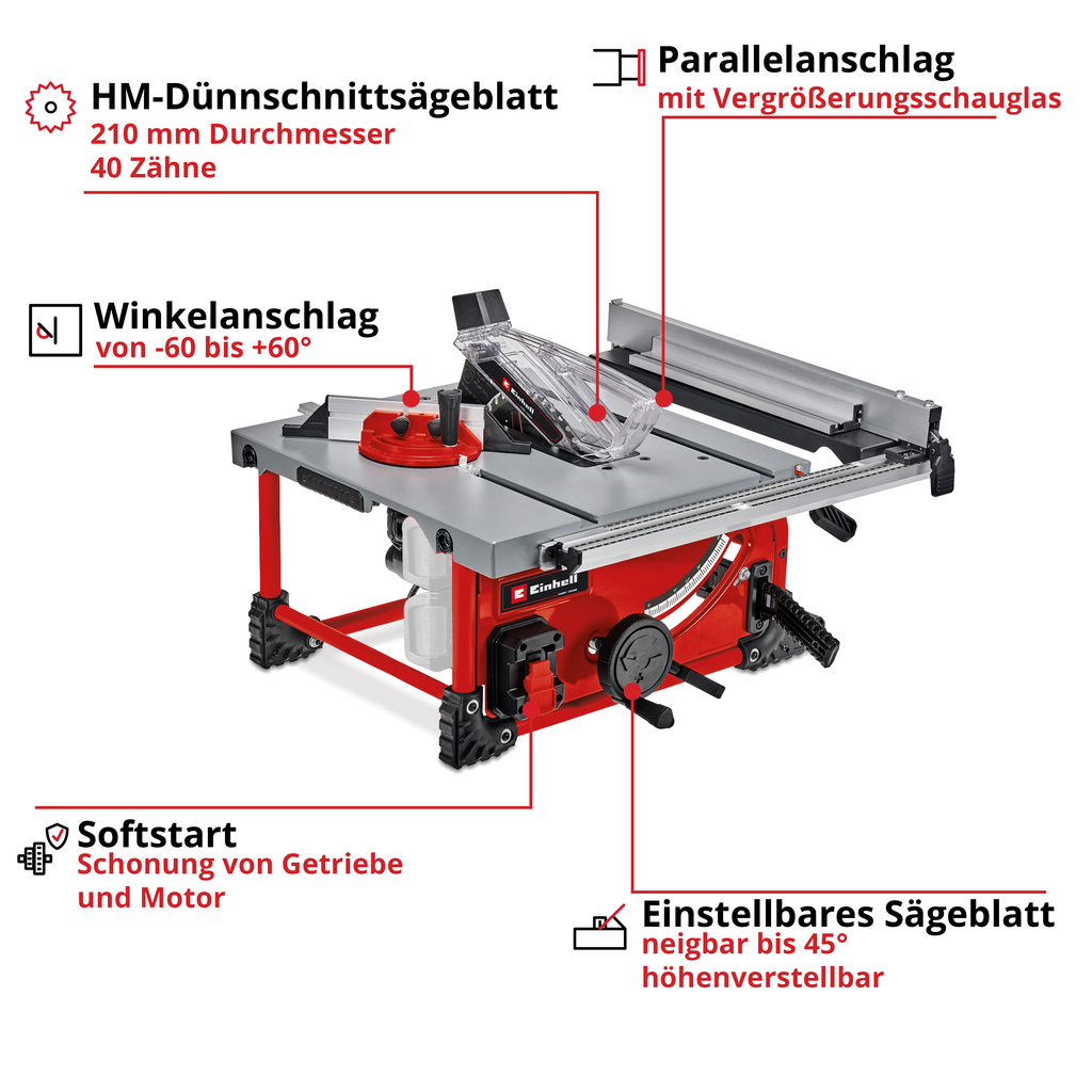 Akku-Tischkreissäge TE-TS 36/210 Solo, Power X-Change