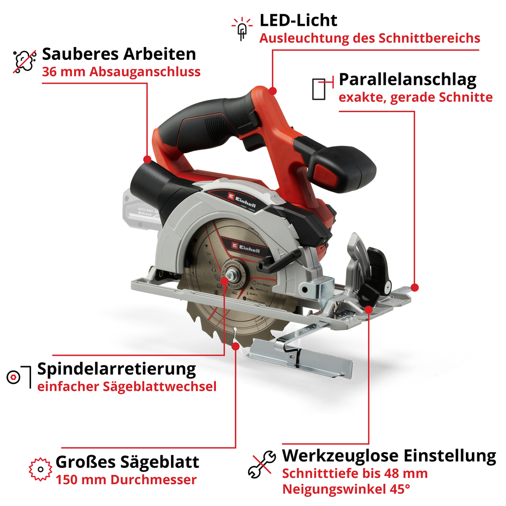 Akku-Handkreissäge TE-CS 18/150 Li - Solo, Power X-Change