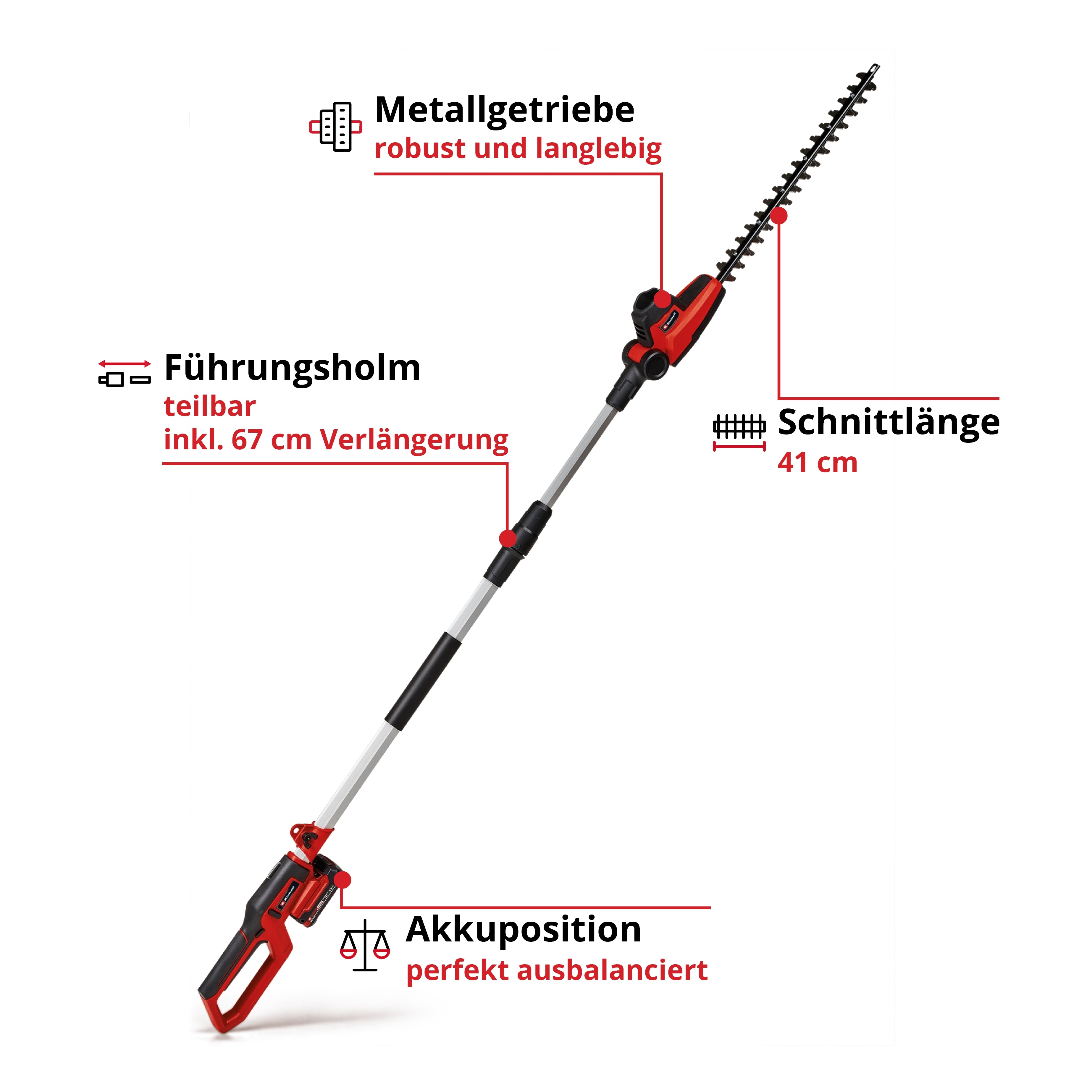 Akku-Teleskop-Heckenschere GC-HH 18/45 Li T - Solo, Power X-Change