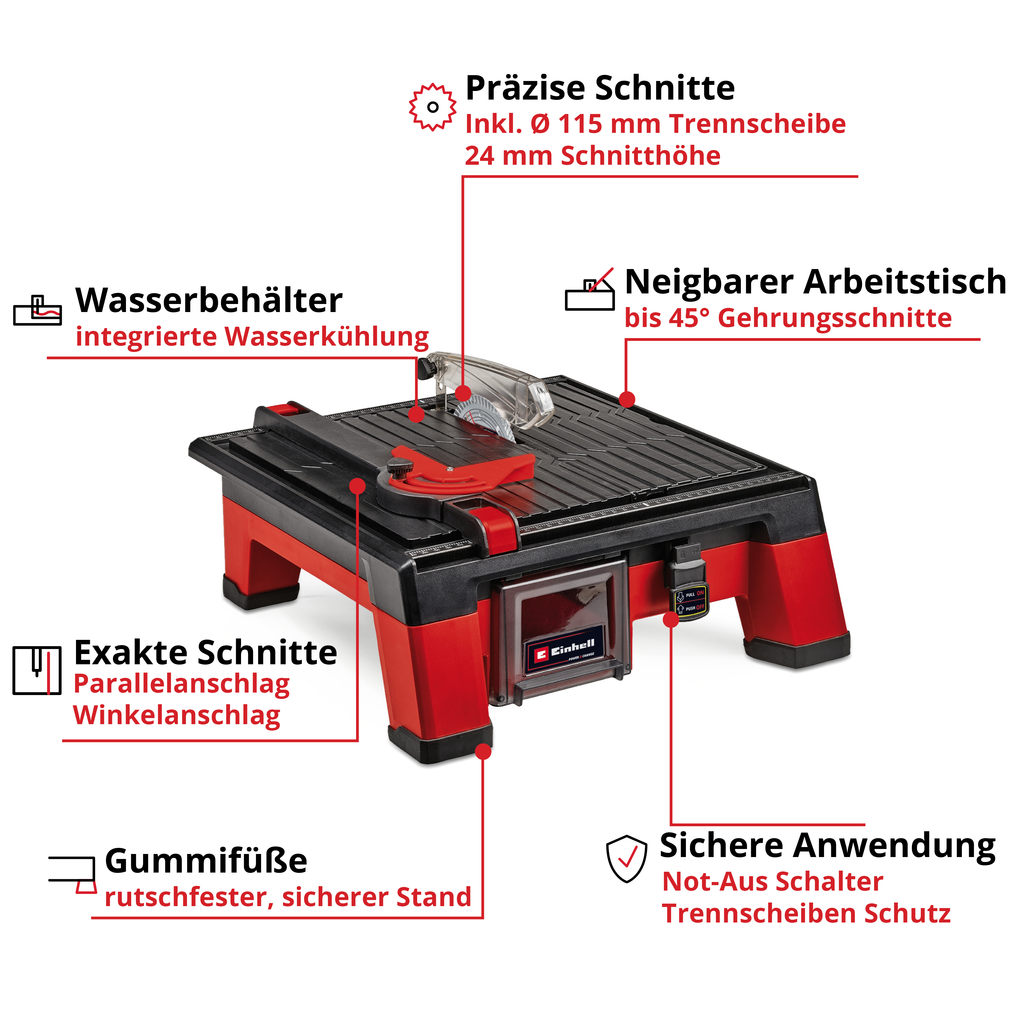Akku-Fliesenschneidmaschine TE-TC 18/115 Li-Solo