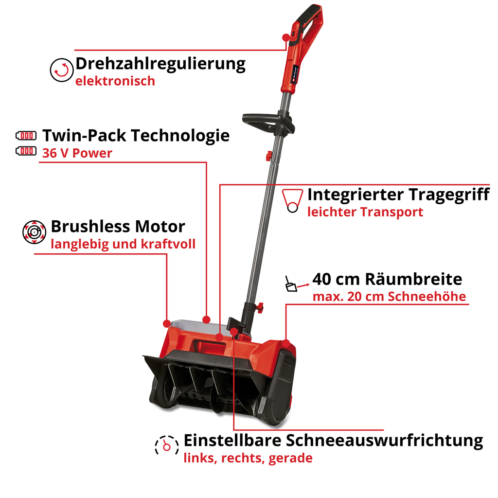 Akku-Schneefräse GE-ST 36/40 Li E-Solo