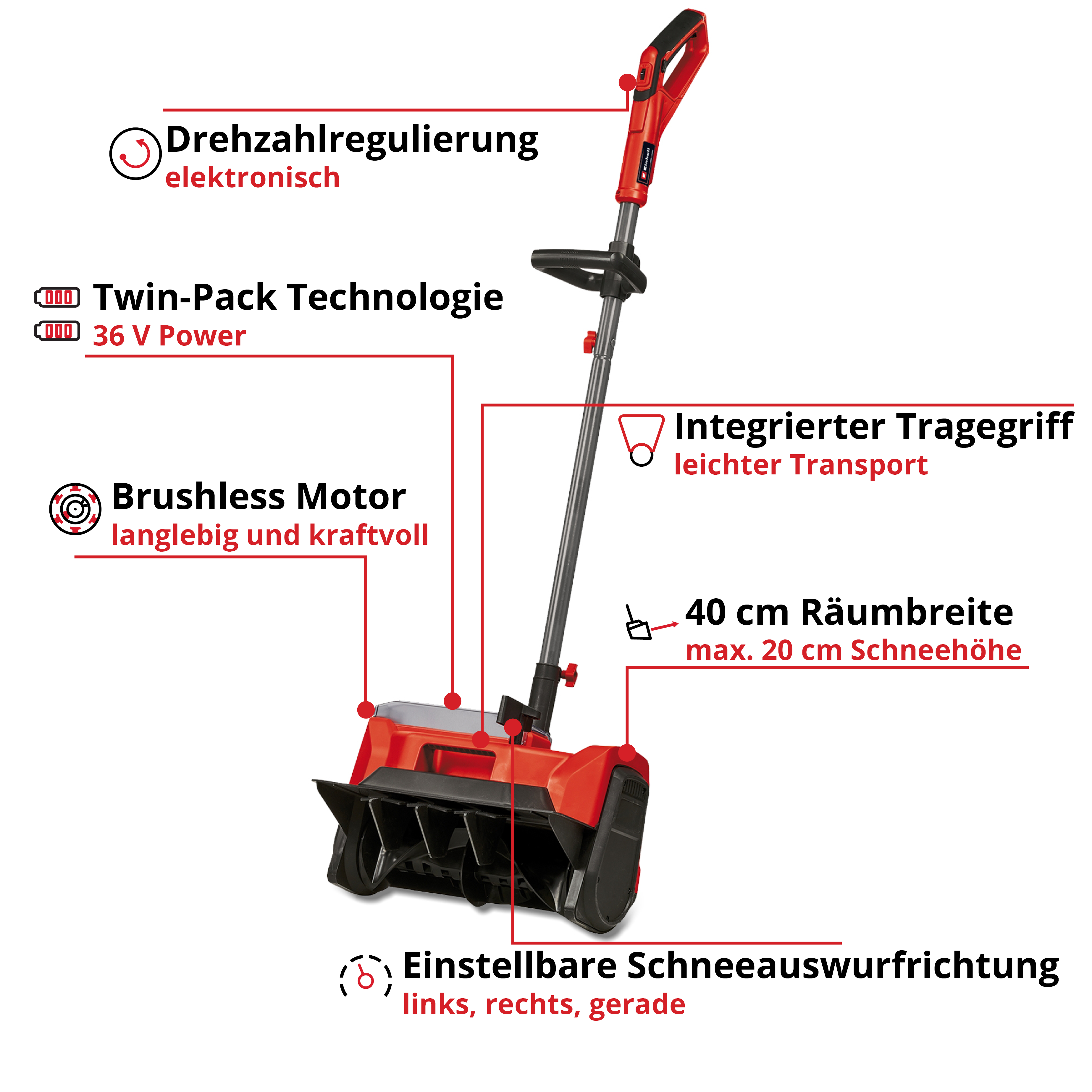 Akku-Schneefräse GE-ST 36/40 Li E-Solo