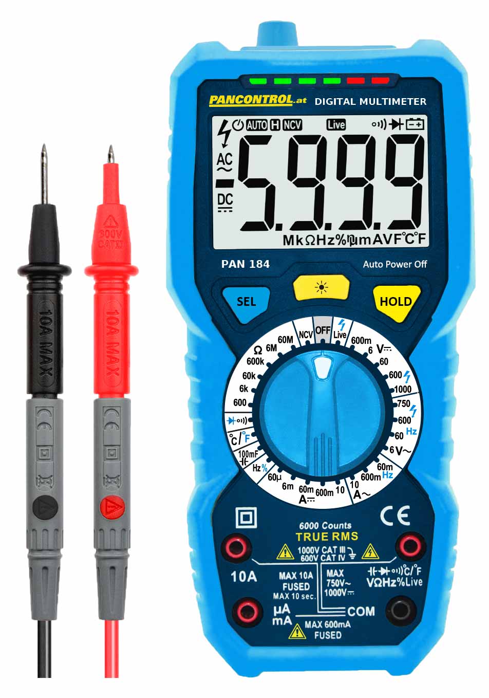 Digital-Multimeter mit Temperaturfühler 184