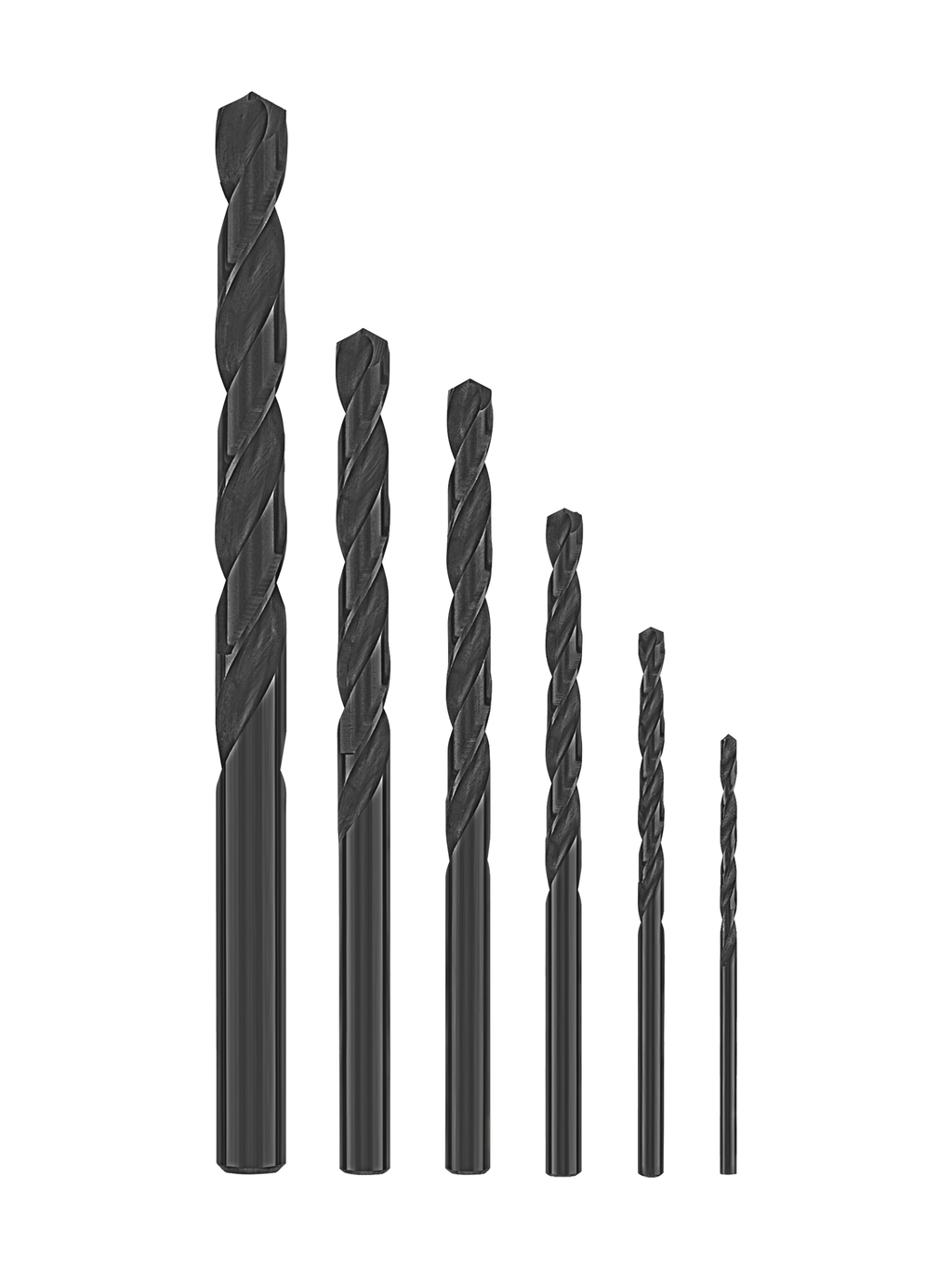 HSS-R Metallbohrer-Kassette, schwarz brüniert, 6-tlg., Ø 2 - 8 mm