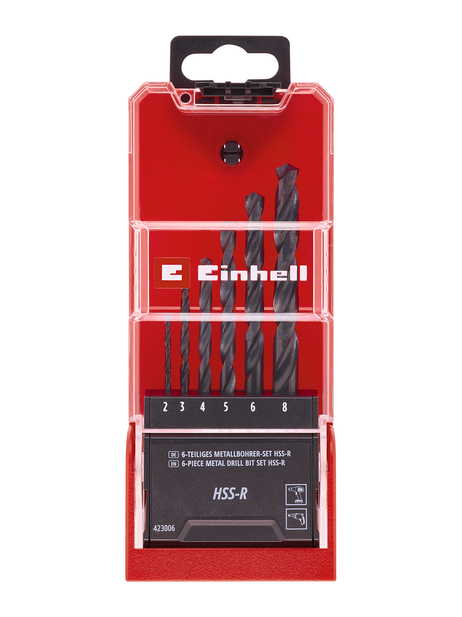 HSS-R Metallbohrer-Kassette, schwarz brüniert, 6-tlg., Ø 2 - 8 mm
