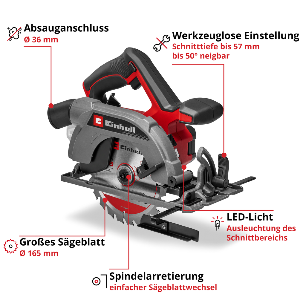 Akku-Handkreissäge TE-CS 18/165-2 Li - Solo