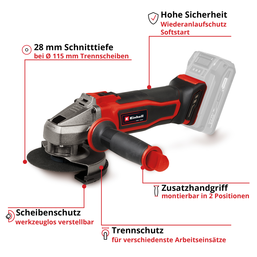 Akku-Winkelschleifer TE-AG 18/115-2 Li - Solo