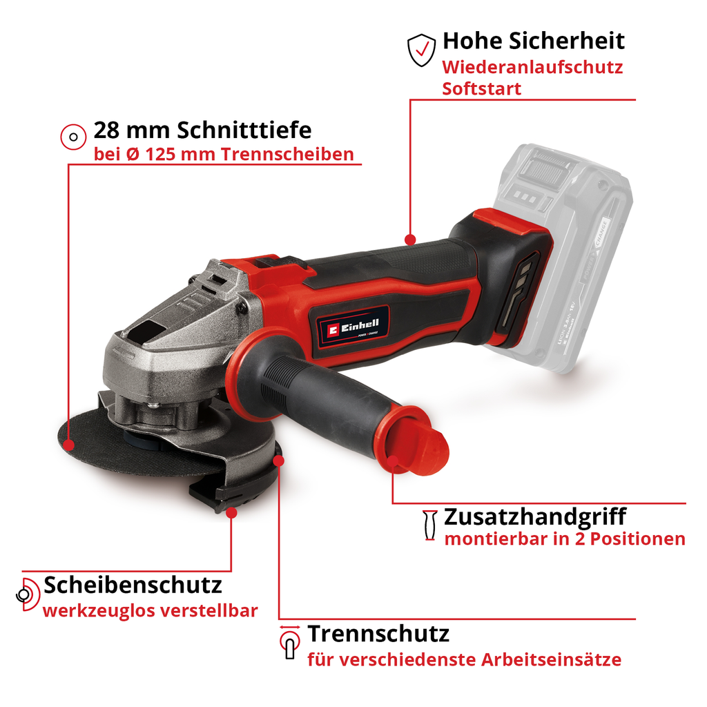 Akku-Winkelschleifer TE-AG 18/125-2 Li - Solo