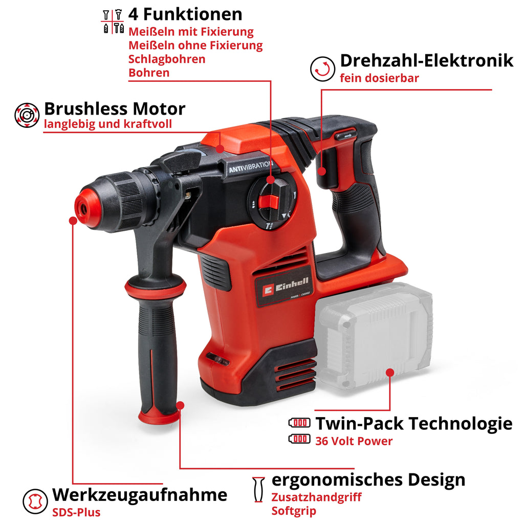 Akku-Bohrhammer TP-HD 36/30 Li BL +4 - Solo