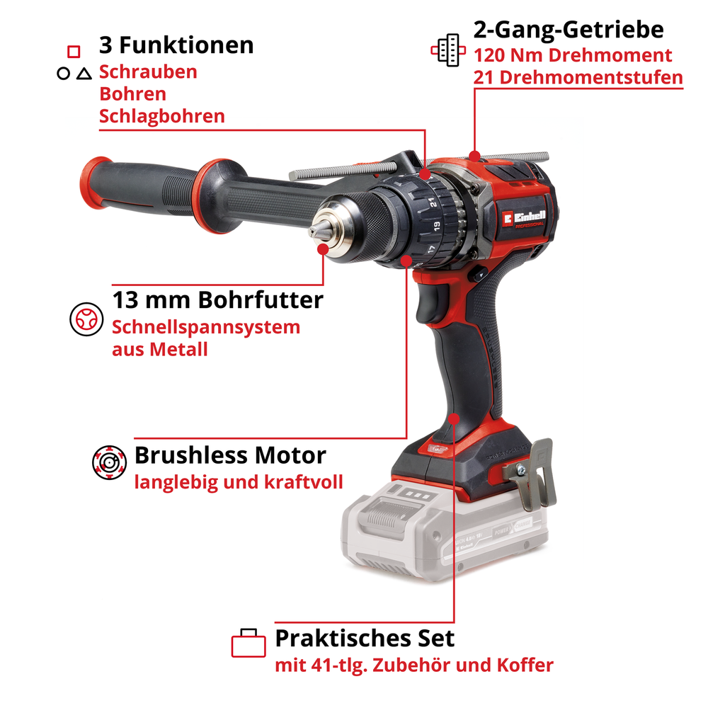Akku-Schlagbohrschrauber TP-CD 18/120 Li-i BL Solo
