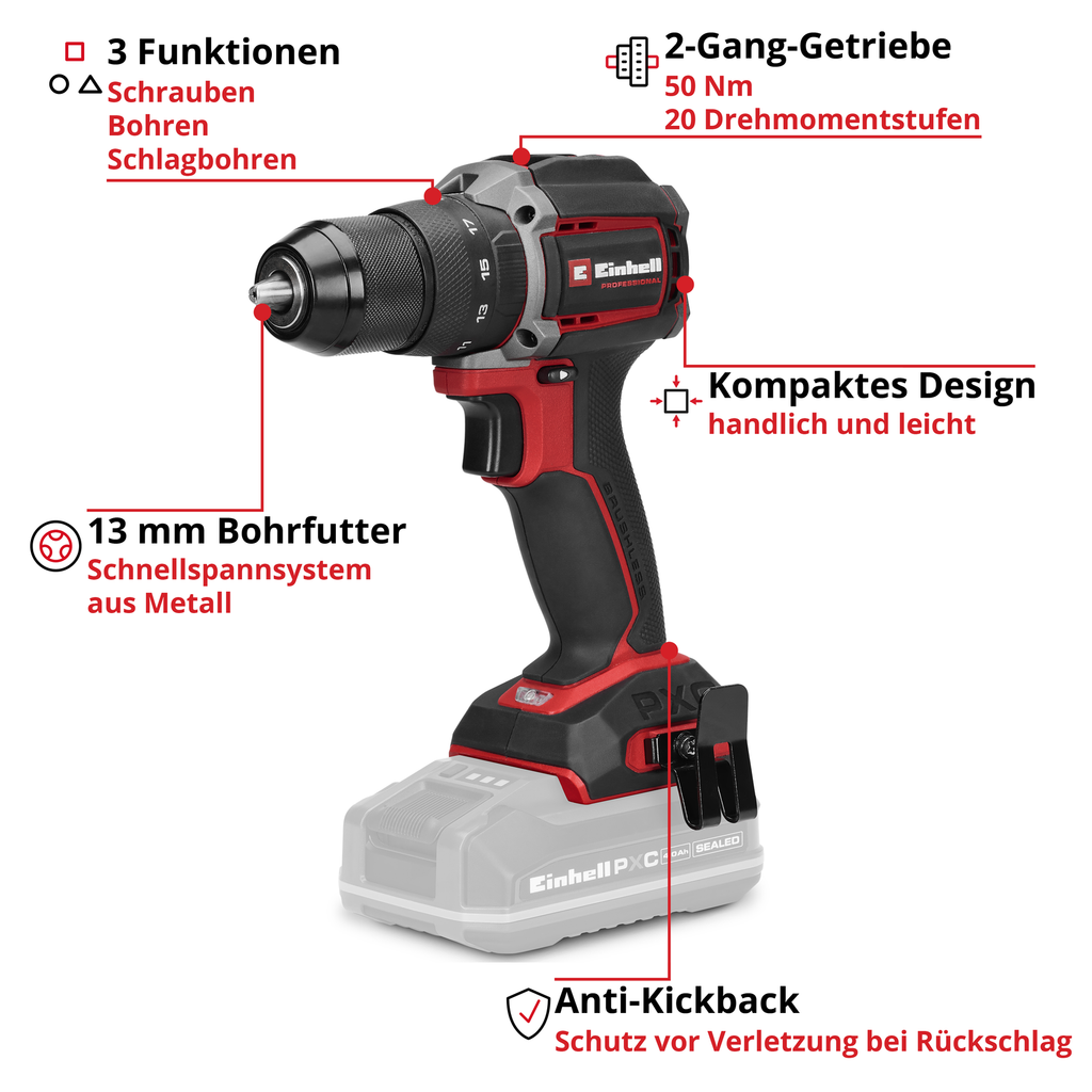 Akku-Schlagbohrschrauber TP-CDD 18/501-C Li-i +70 (3Ah)