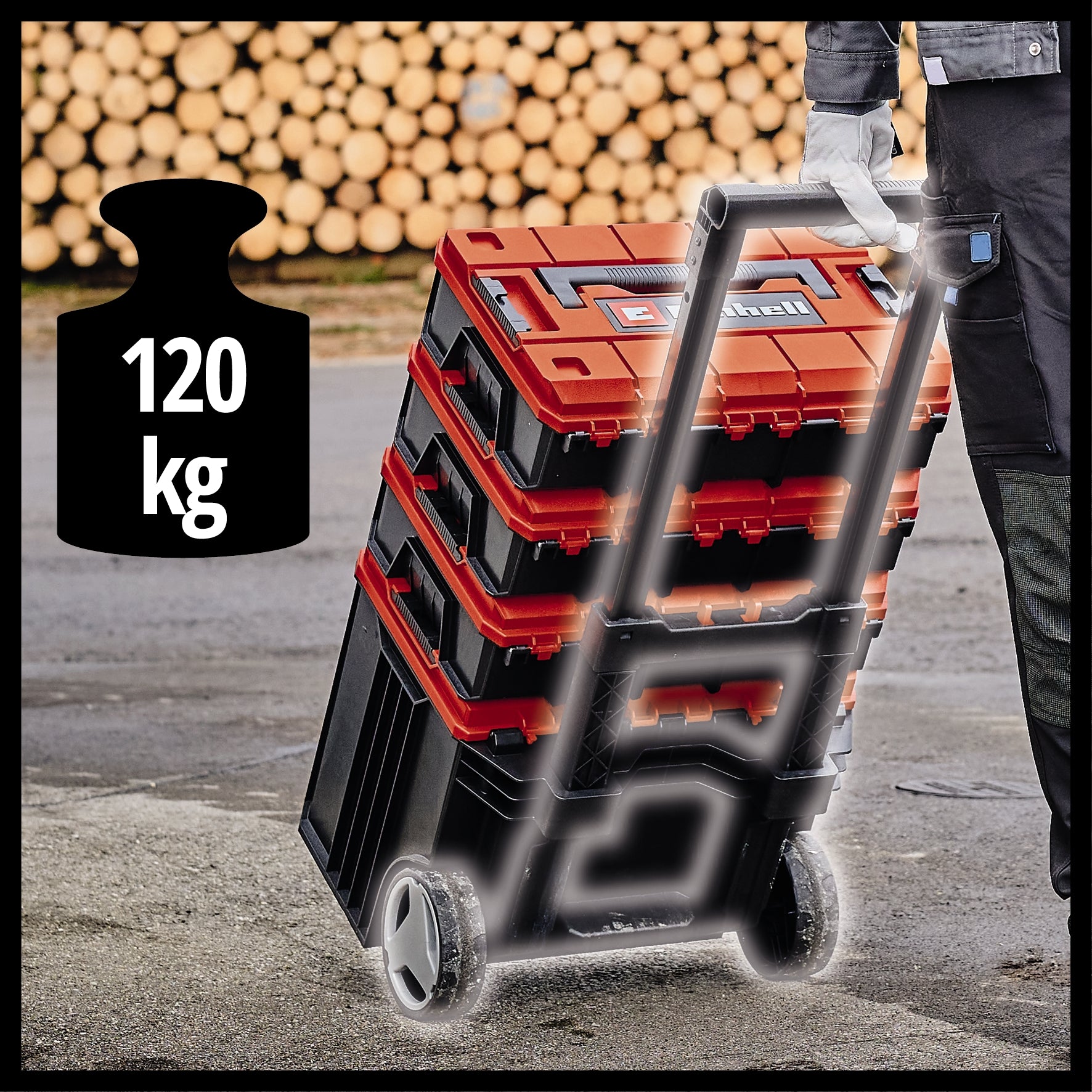 Systemkoffer E-Case L mit Rollen