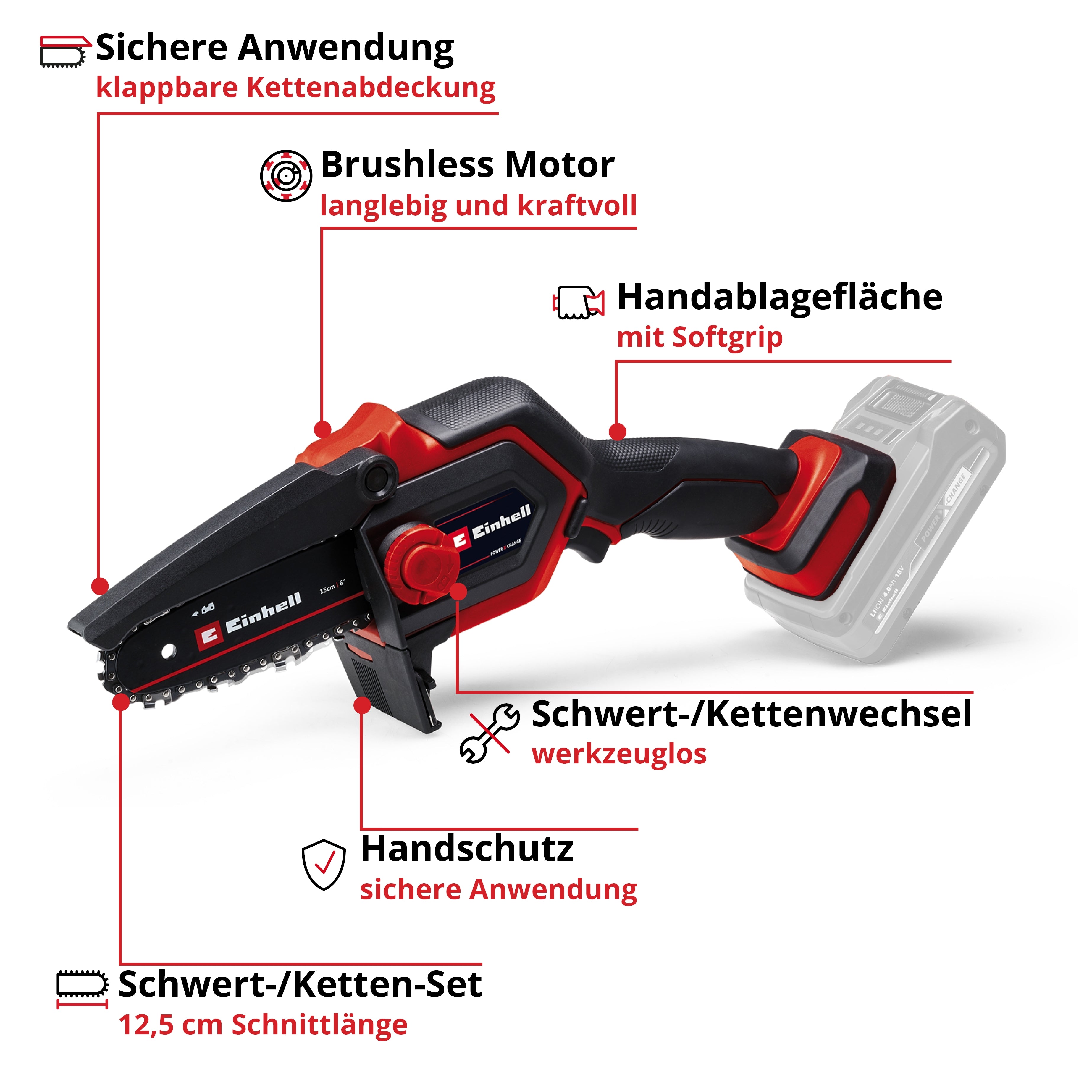 Akku-Gehölzschneider GE-PS 18/15 Li BL-Solo
