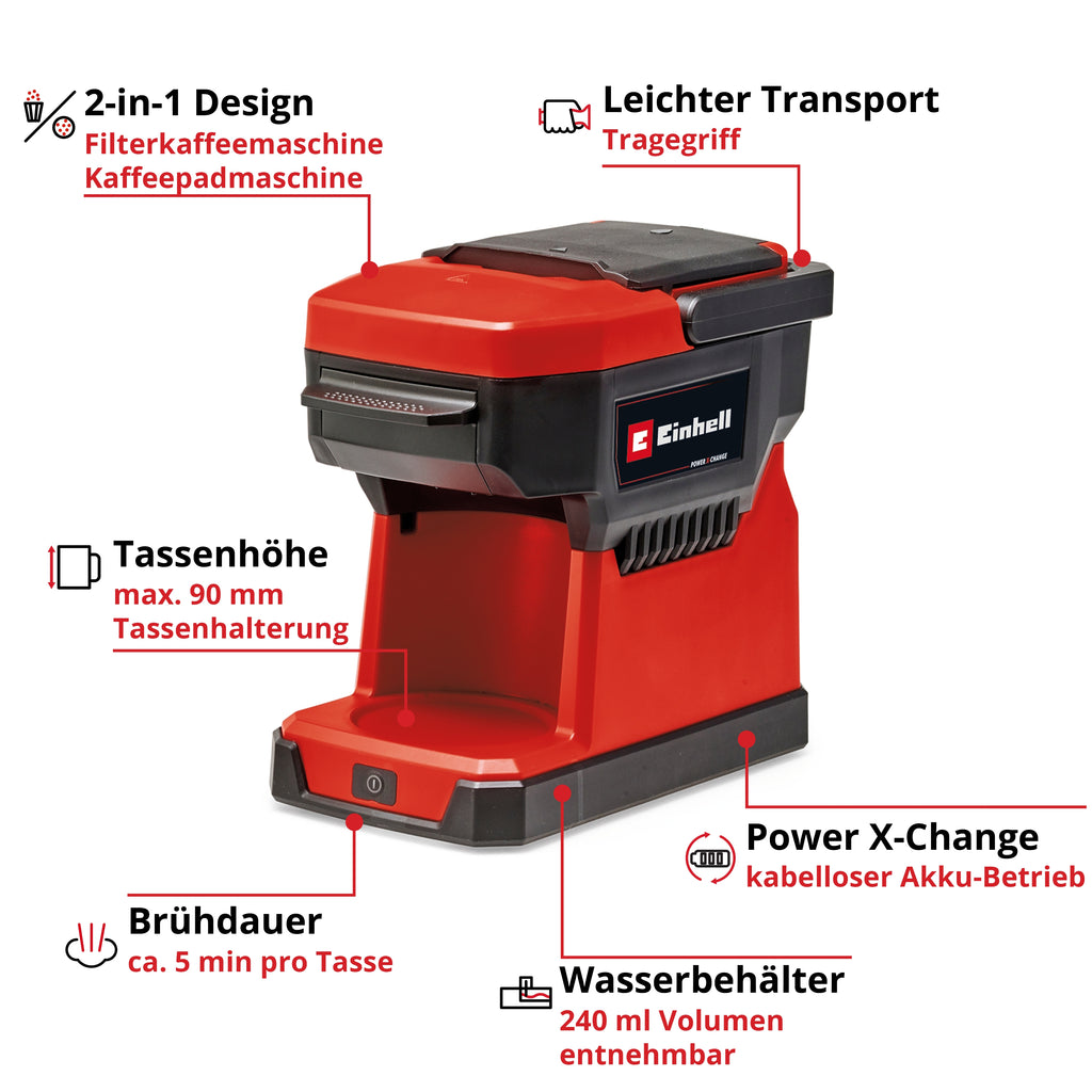 Akku-Kaffeemaschine TE-CF 18 Li-Solo