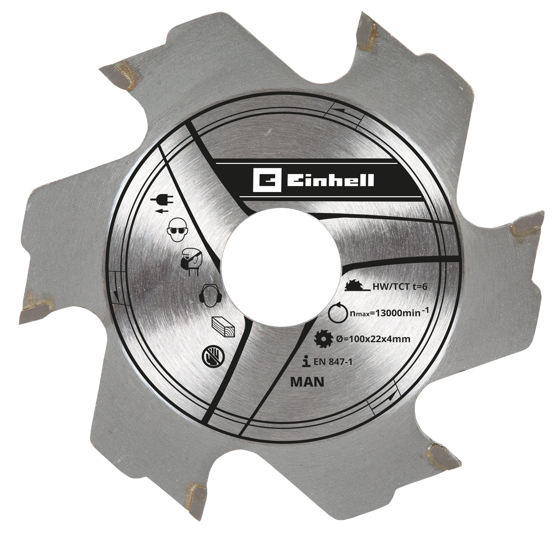 Flachdübelfräsen-Zubehör Fräserblatt 100x22x4,0 mm 6Z.