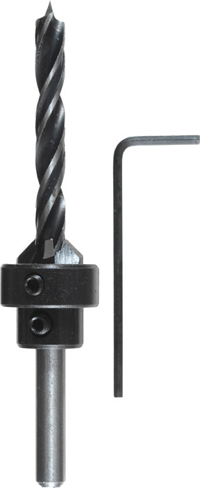 Holzspiralbohrer-Set ø 5 mm mit Aufstecksenker und Tiefenstop 3-tlg.