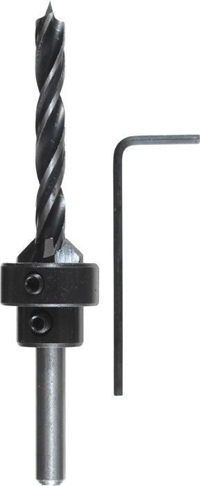 Holzspiralbohrer-Set ø 6 mm mit Aufstecksenker und Tiefenstop 3-tlg.